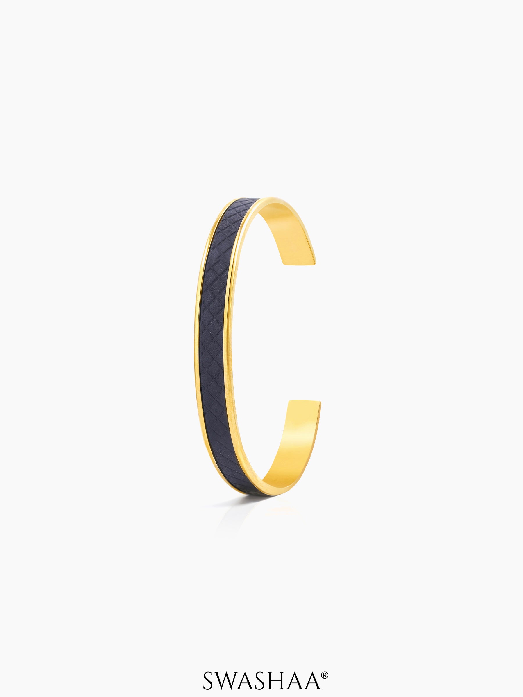 Fred Leather 18K Gold Plated Men's Bracelet
