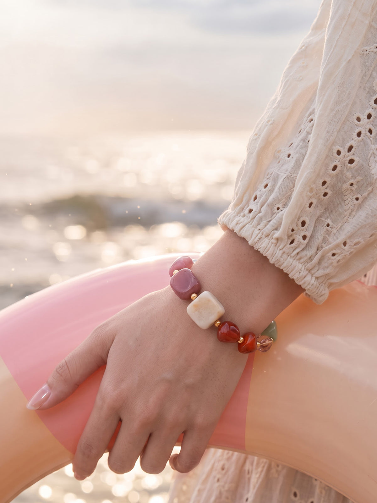 Freesia Multicolor Stone Women's Beaded Loose Bracelet