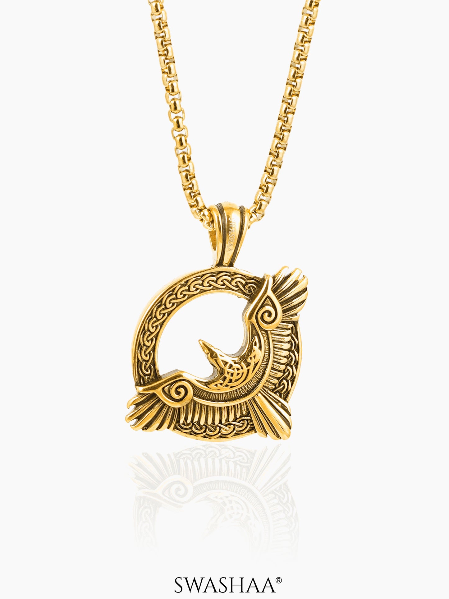 Froro Eagle 18K Gold Plated Men's Chain Pendant