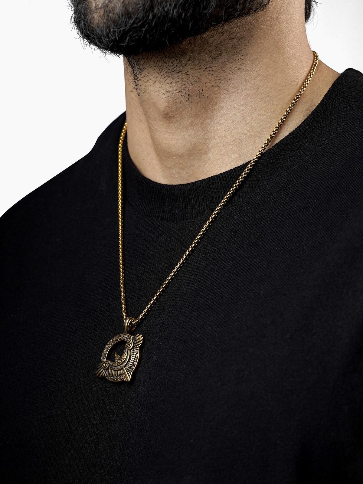 Froro Eagle 18K Gold Plated Men's Chain Pendant