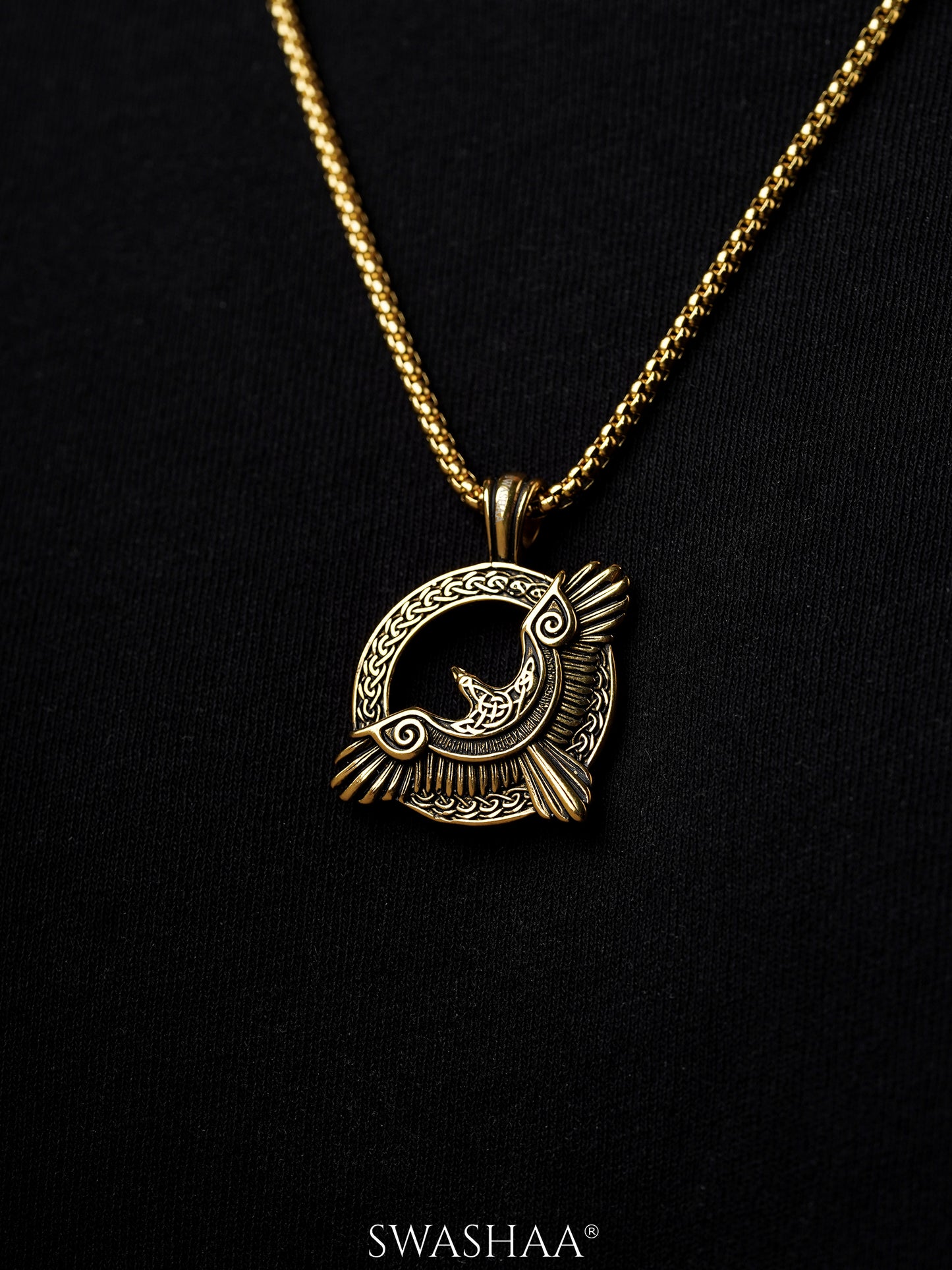 Froro Eagle 18K Gold Plated Men's Chain Pendant