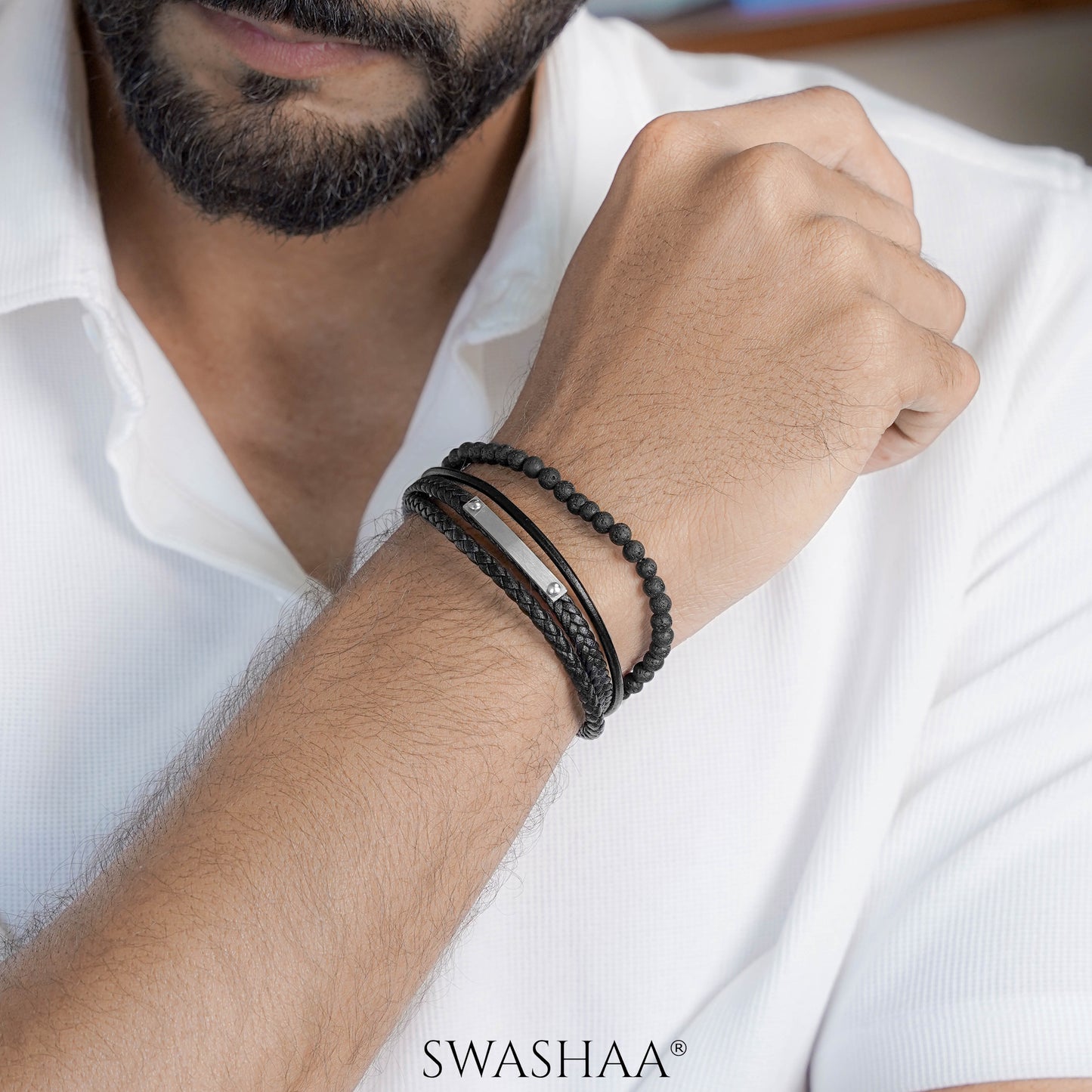 Fury Men's Leather Bracelet