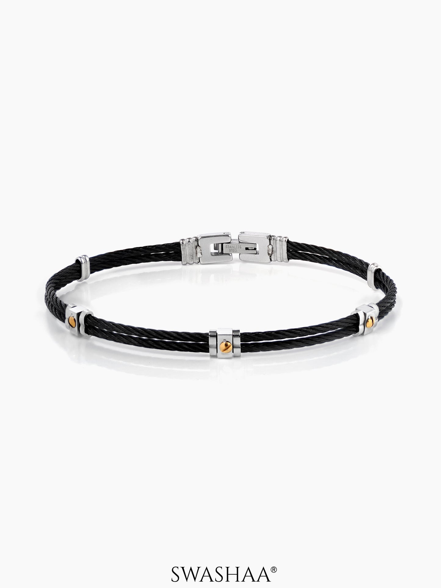 Gene Twin Black Wired Men's Bracelet