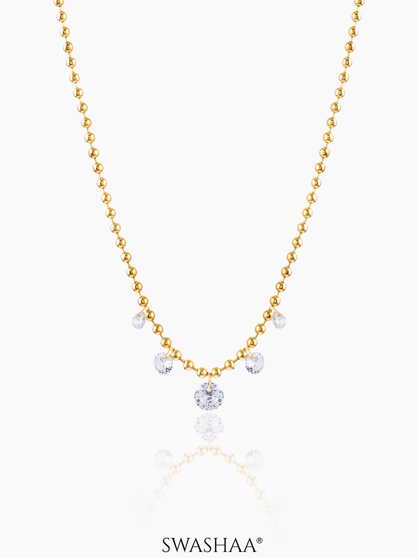 Glimmering Raindrop 18K Gold Plated Necklace