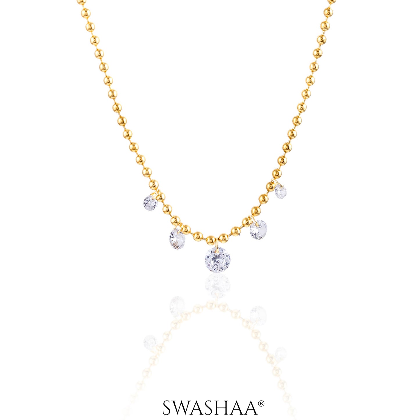 Glimmering Raindrop 18K Gold Plated Necklace