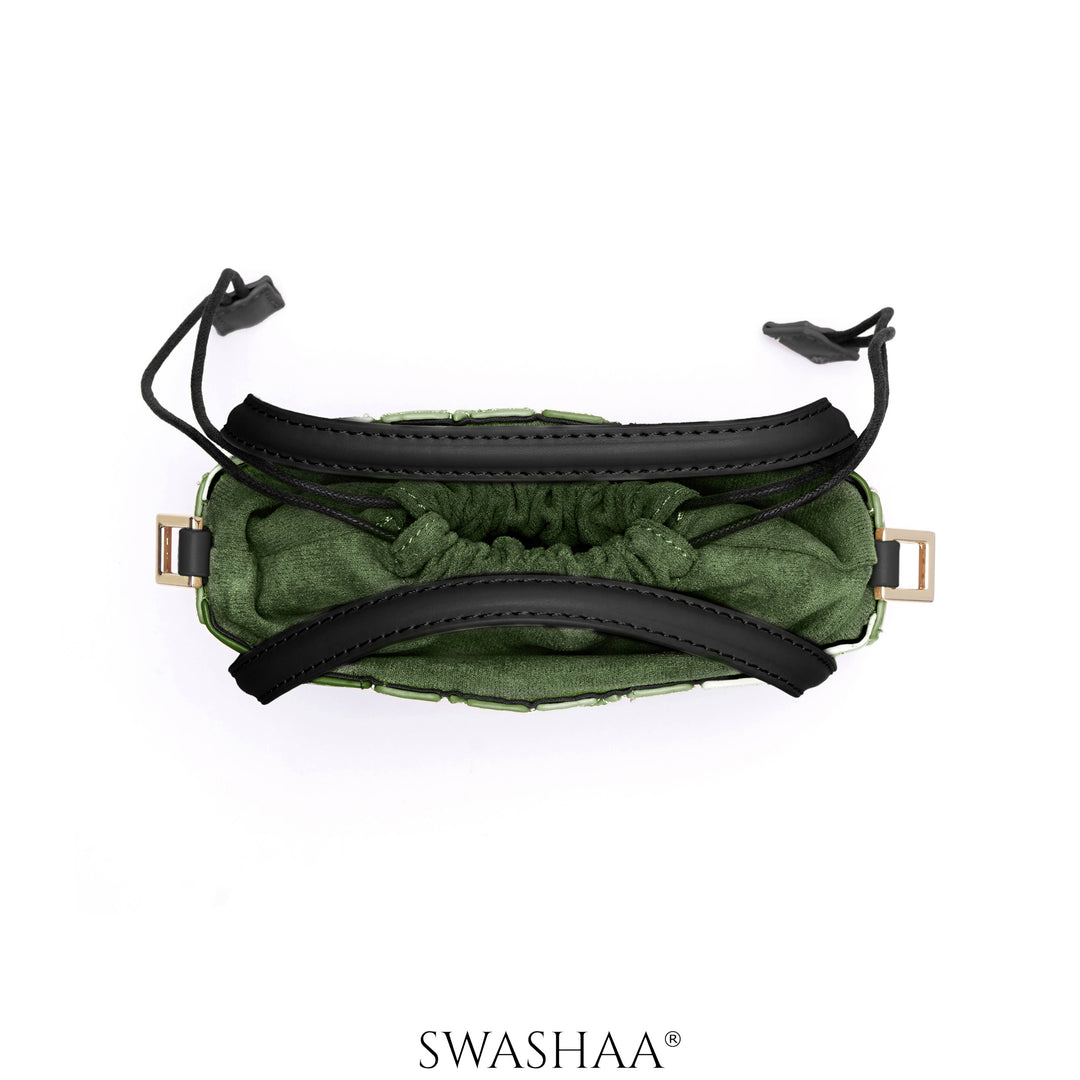 Grace Olive Green Leather Sling Bag