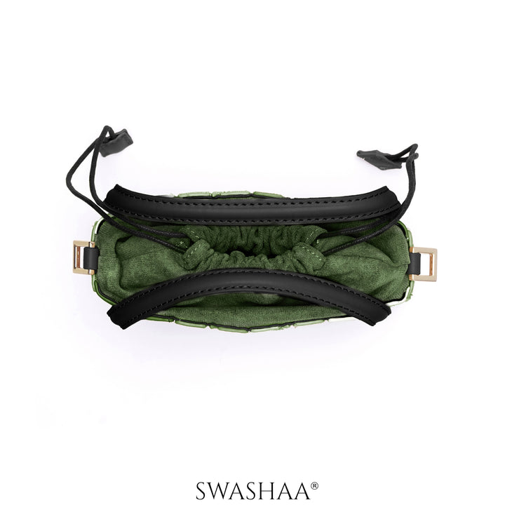 Grace Olive Green Leather Sling Bag