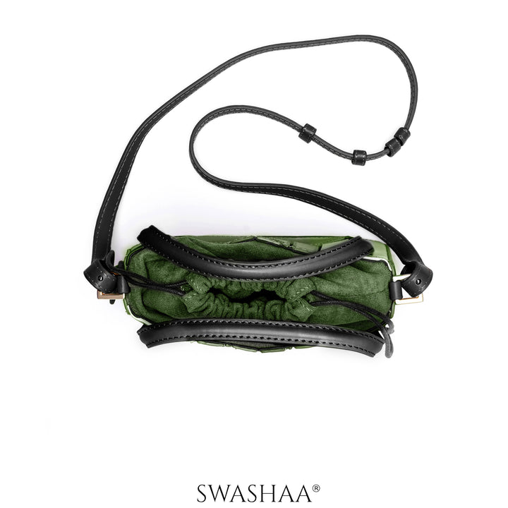 Grace Olive Green Leather Sling Bag