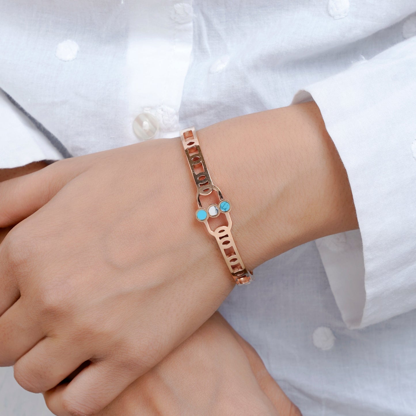 Hylee Rosegold Plated Bracelet