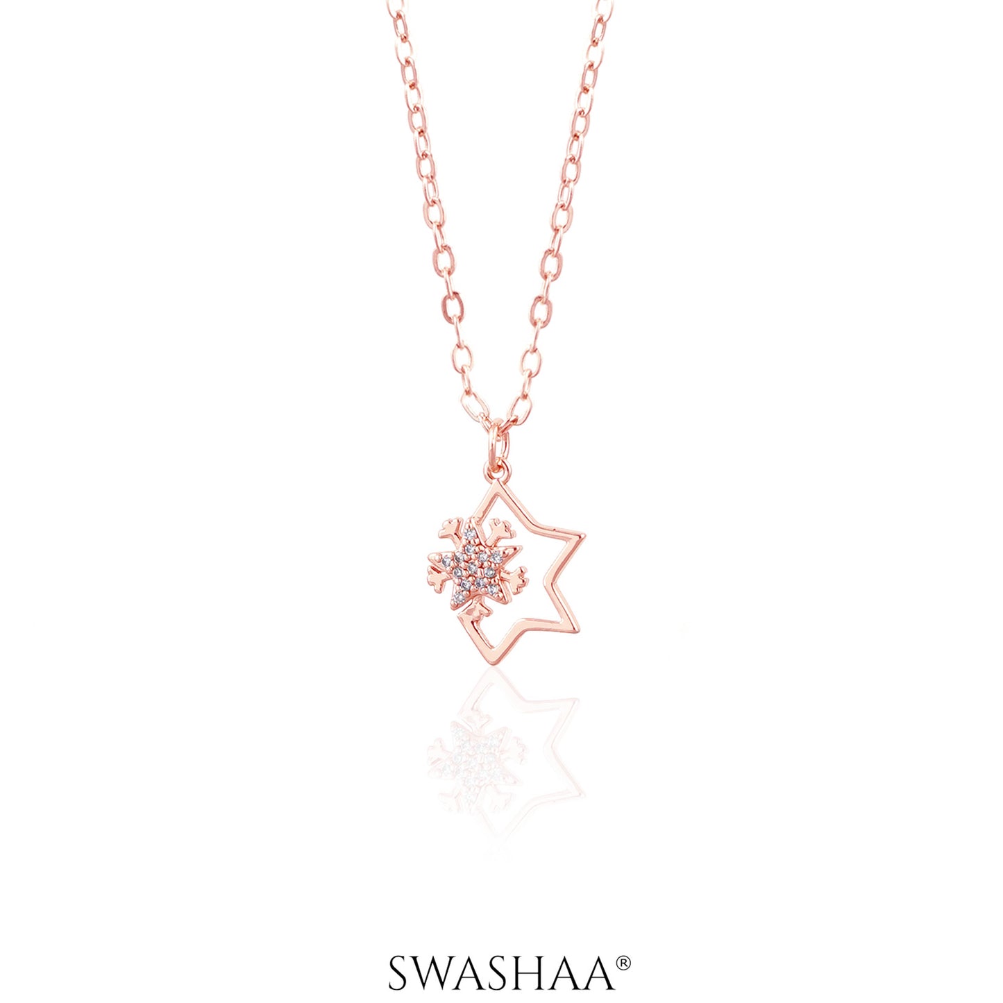 Halley Frozen Star Rosegold Plated Necklace
