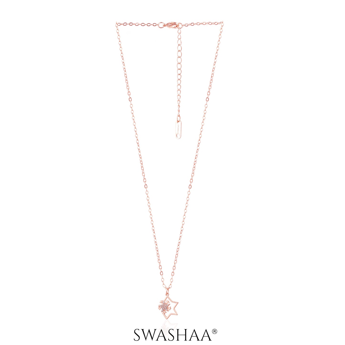 Halley Frozen Star Rosegold Plated Necklace