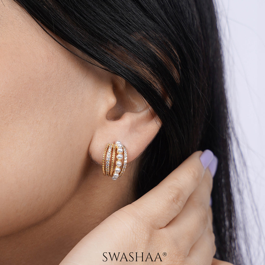 Helsinki Pearl 18K Gold Plated Earrings