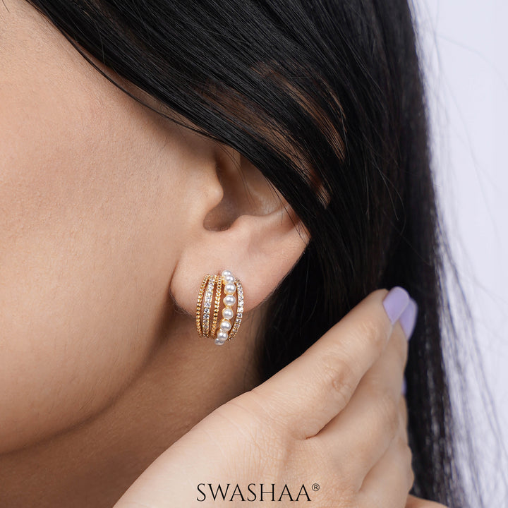 Helsinki Pearl 18K Gold Plated Earrings