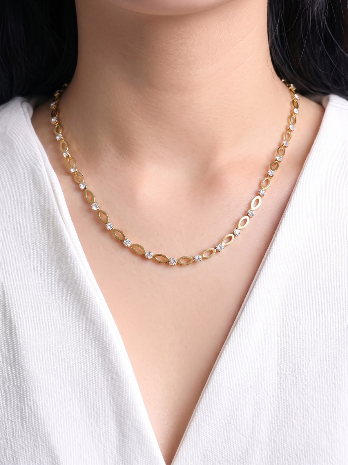 Helvia Diamond Link 18K Gold Plated Women's Chains