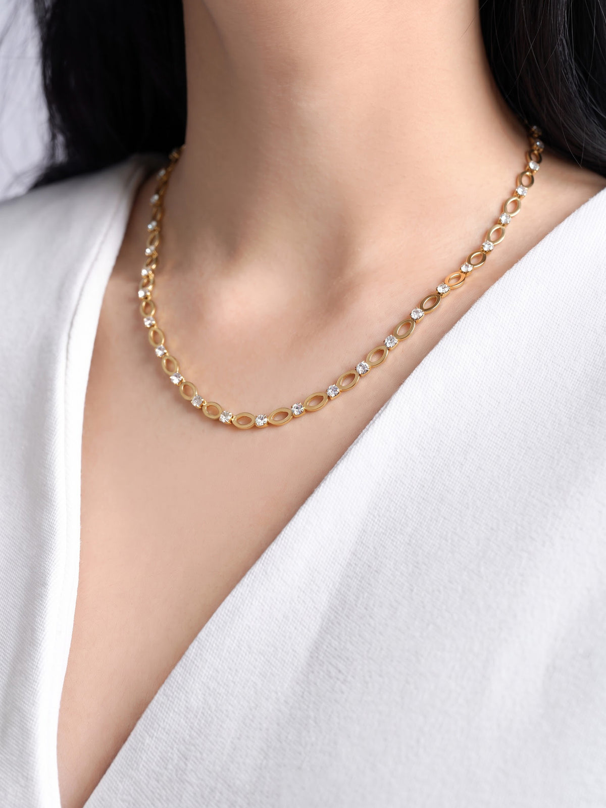 Helvia Diamond Link 18K Gold Plated Women's Chains