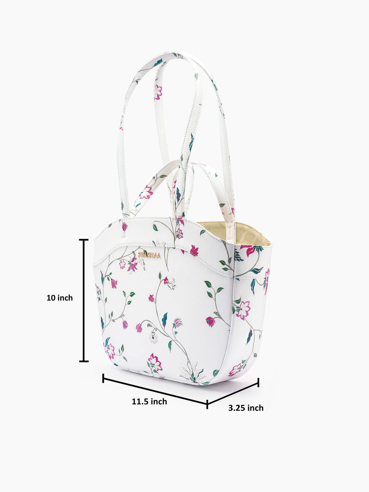 Hemi Floral White Women's Leather Shoulder Bag