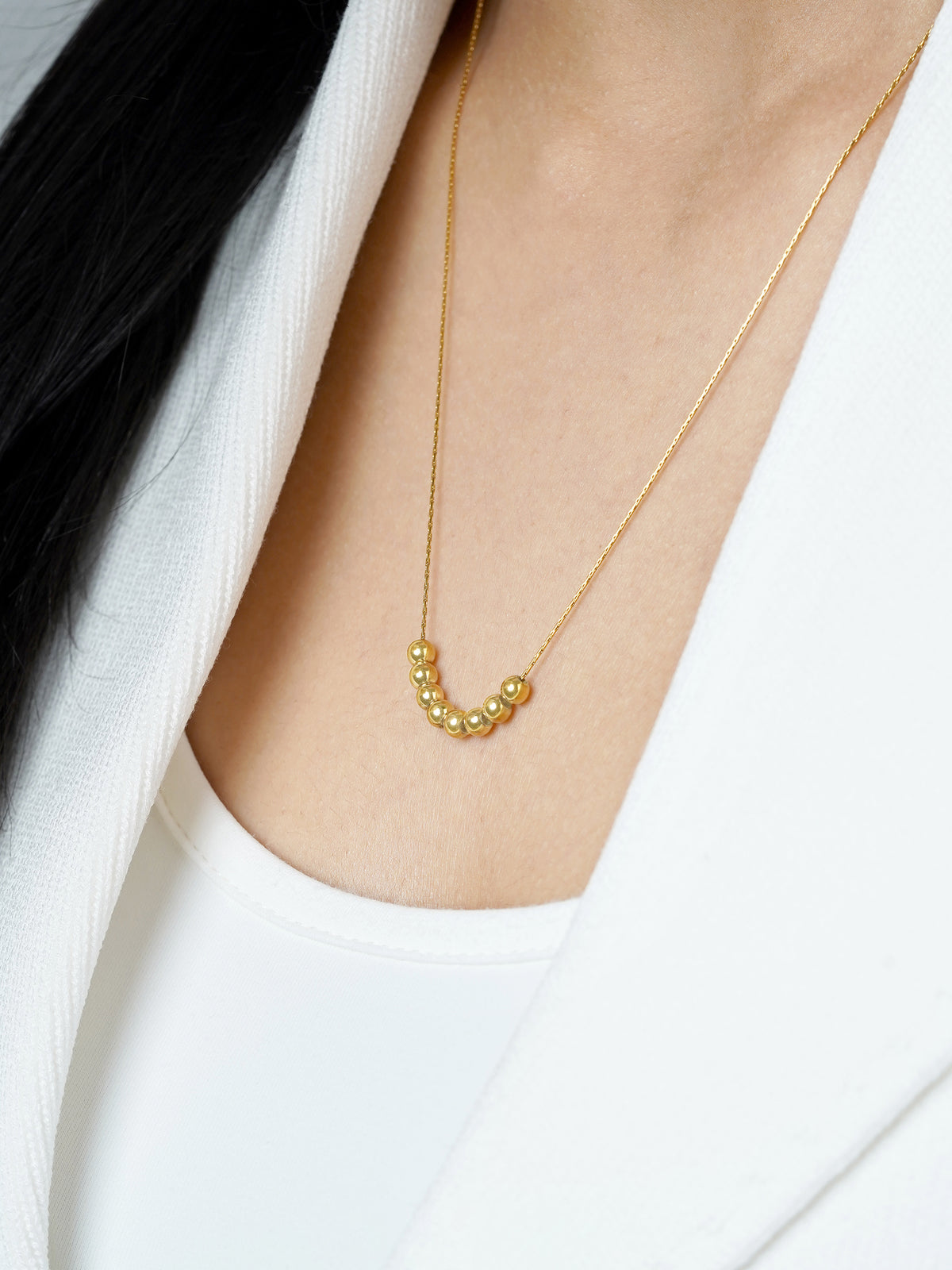Henaa Gold Beads 18K Gold Plated Necklace
