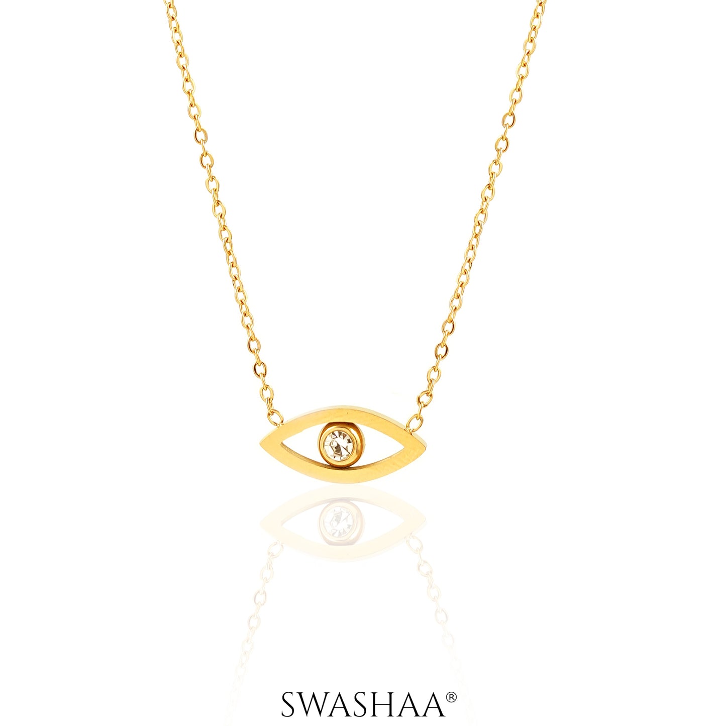 Hollow Eye 18K Gold Plated Necklace
