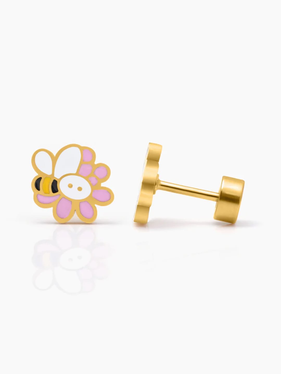 Honey Bee Bloom Flower Floral Charms Kid's Jewelry Set Of 3 Necklace, Stud Earrings & Charm Bracelet