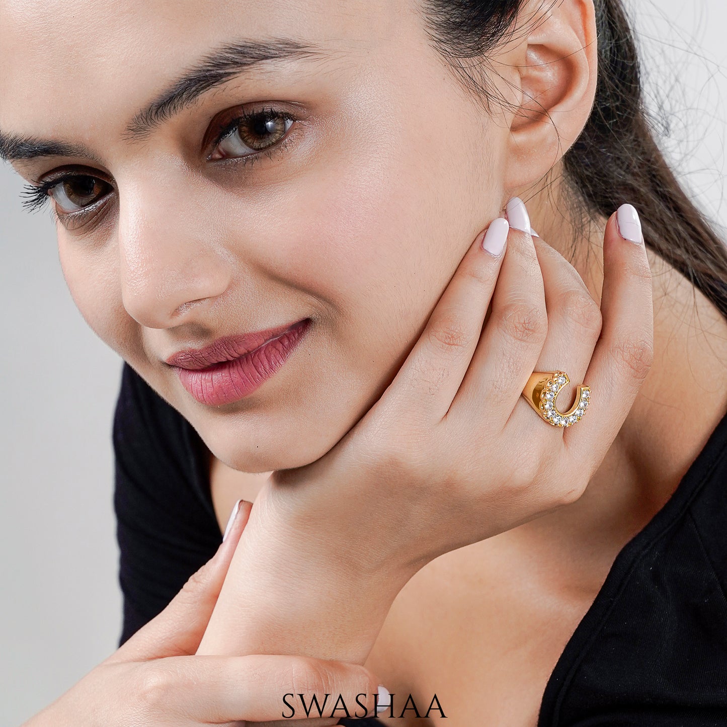 Horseshoe 14K Gold Plated Ring