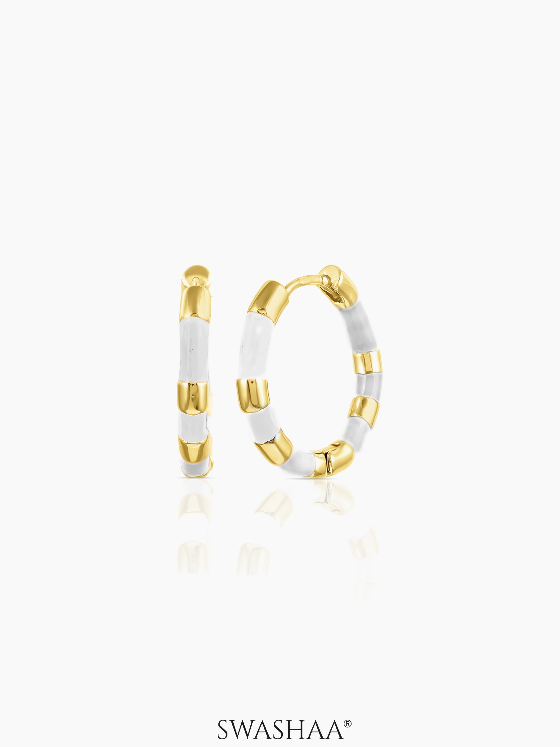 Hula 18K Gold Plated Hoop Earrings – Swashaa - Main Image