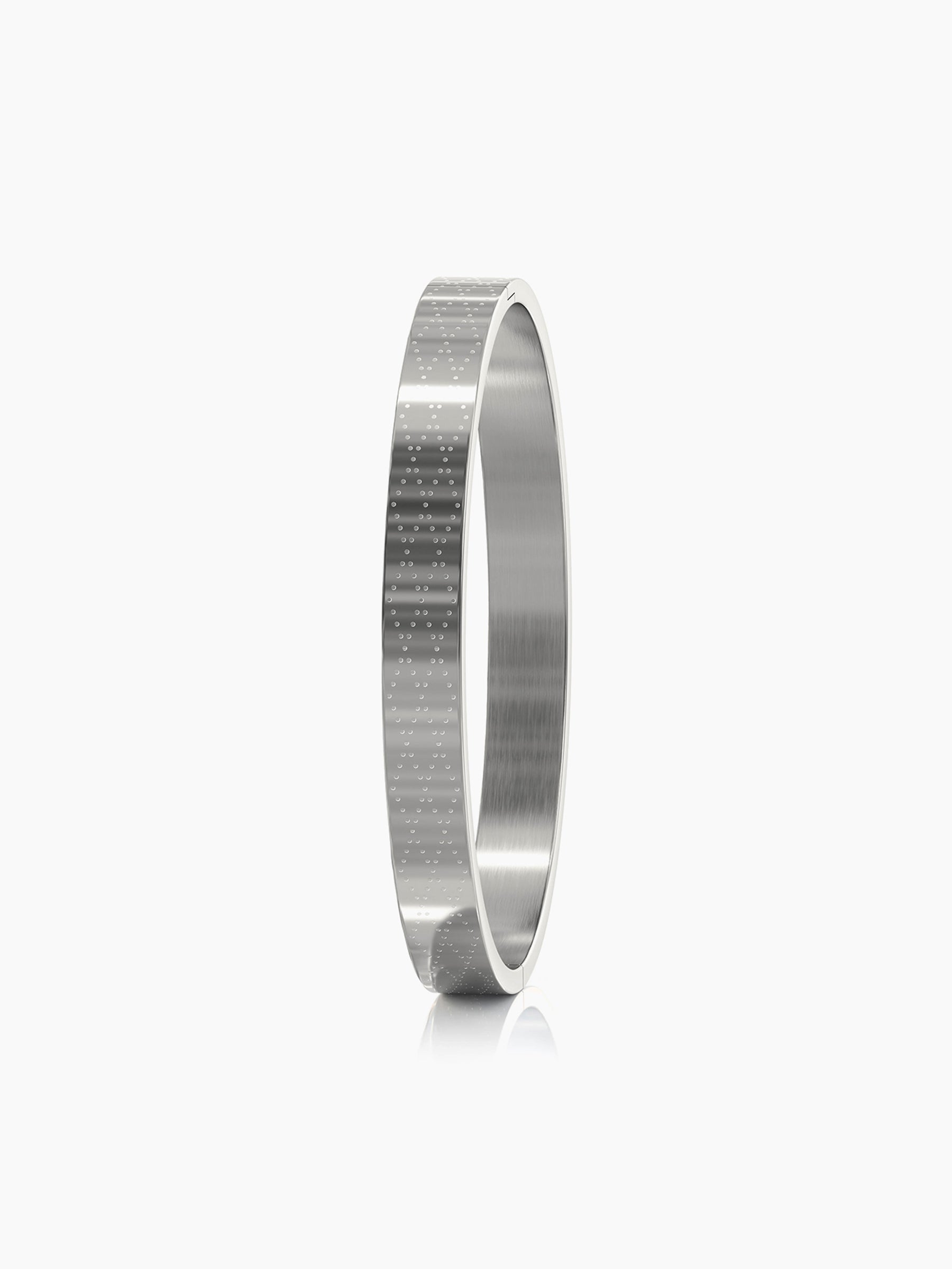 Ian Geomatric Pattern Silver Men's Kada