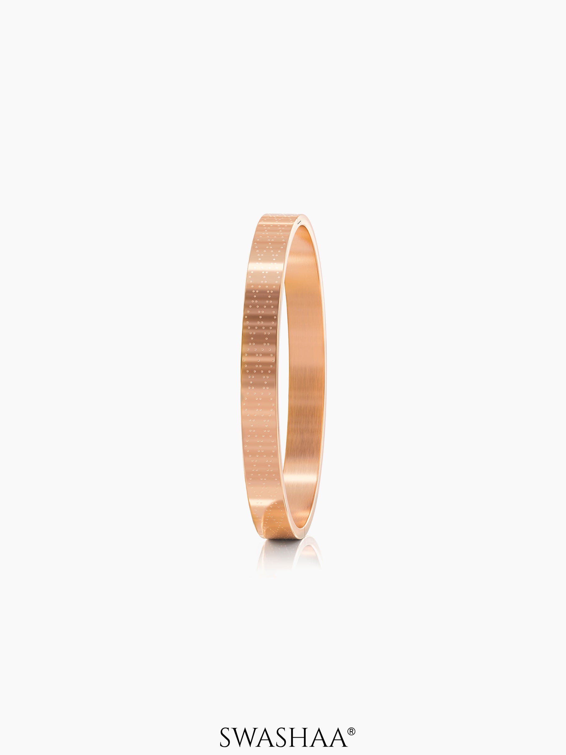 Ian Geomatric Pattern Rosegold Plated Men's Kada
