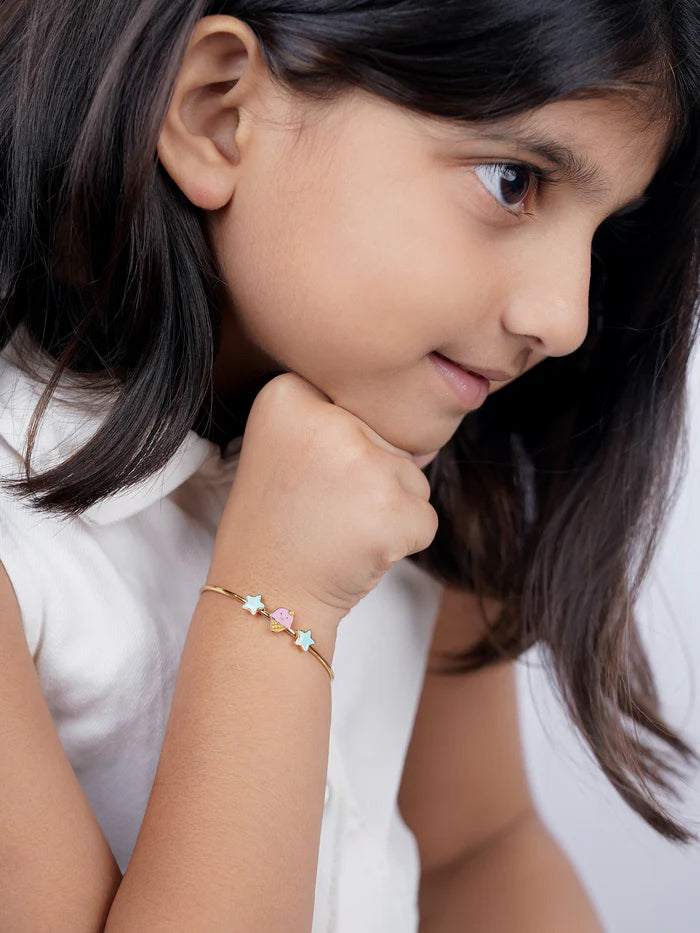 Icecream Twinkle Charms 18K Gold Plated Kid's Cuff Kada Bracelet
