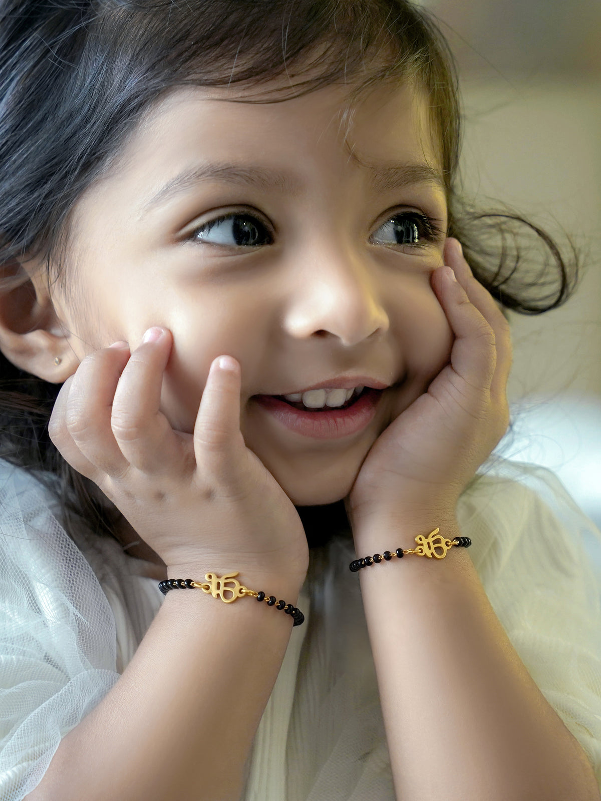 Ik Onkar 18K Gold Plated Kid's Nazariya Bracelet