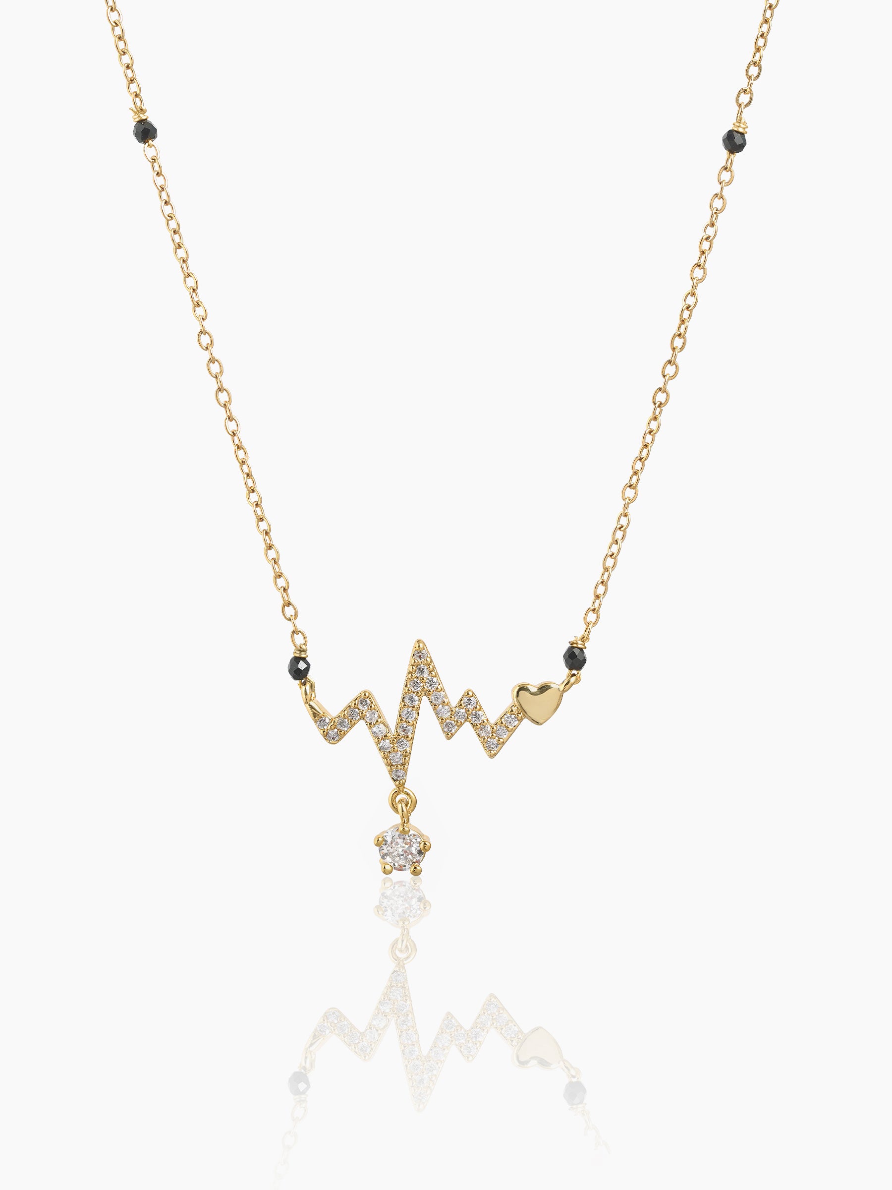Inara Heartbeat Dangling Diamond Star Charm 18K Gold Plated Mangalsutra