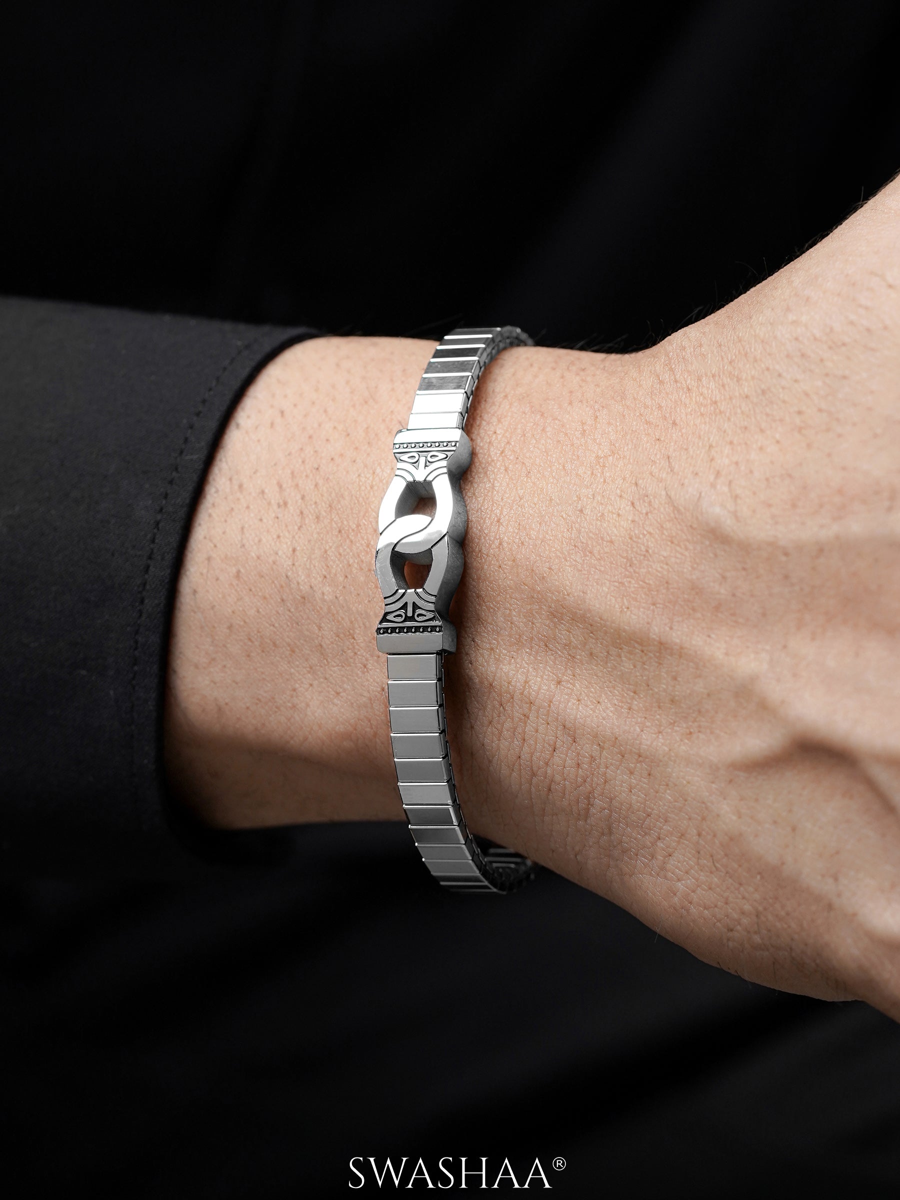 Infinity Forge Link Silver Men's Bracelet