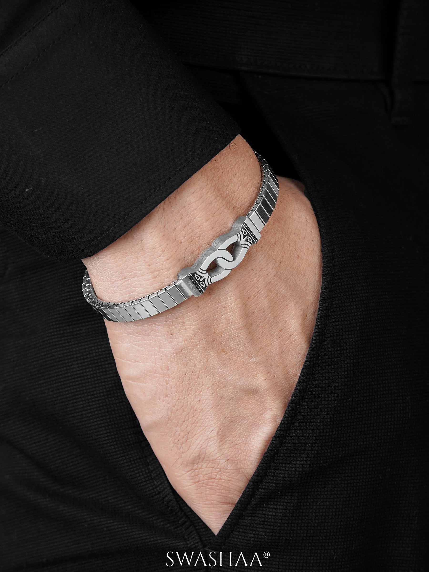 Infinity Forge Link Silver Men's Bracelet
