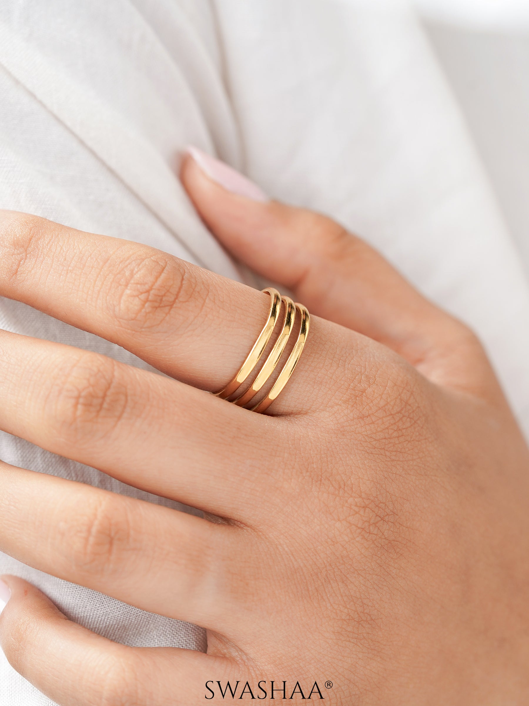 Irya Triple Layered 18K Gold Plated Ring