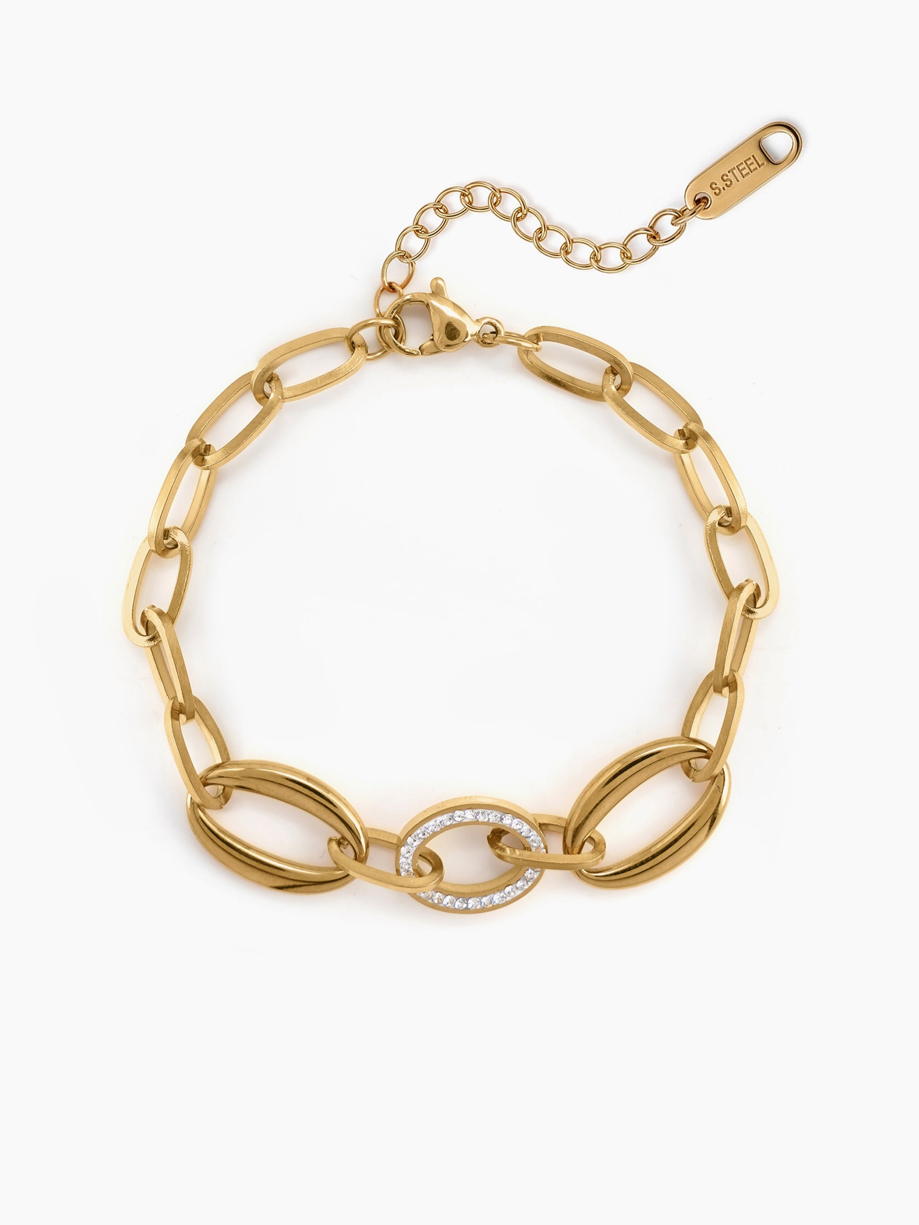 Ishvik Diamond Bond Link Chain 18K Gold Plated Rakhi
