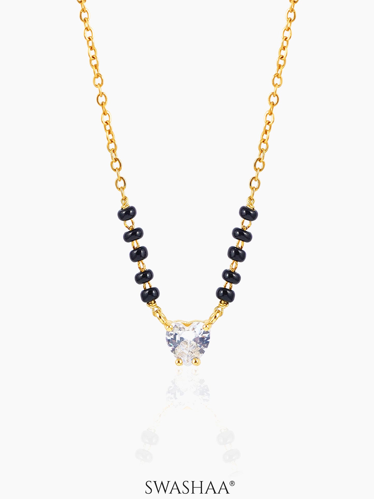 Ivana Solitaire Heart 18K Gold Plated Mangalsutra