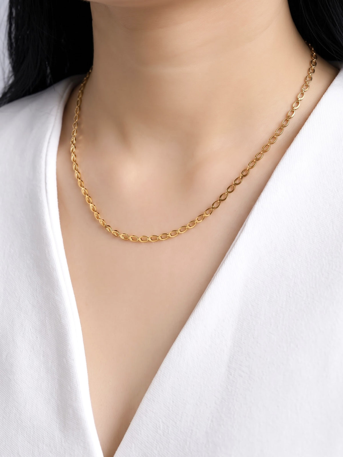 Ivela Link Line 18K Gold Plated Women's Chains