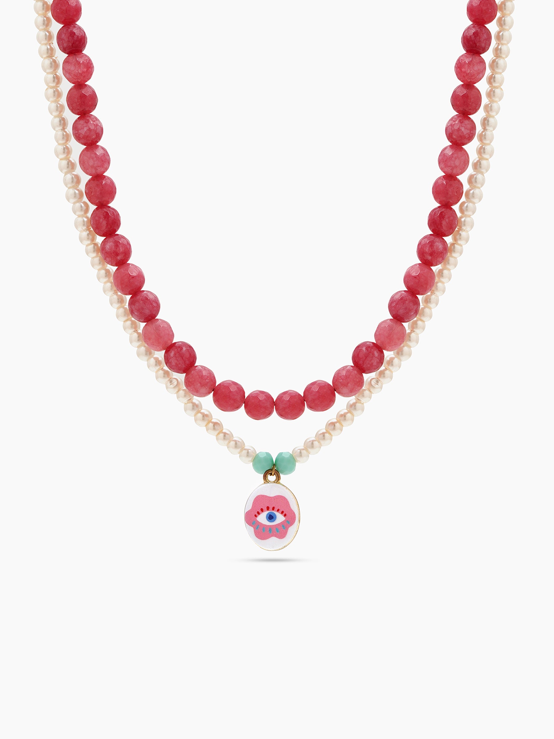 Ivy Eye Pink Women’s Layered Beaded Necklace