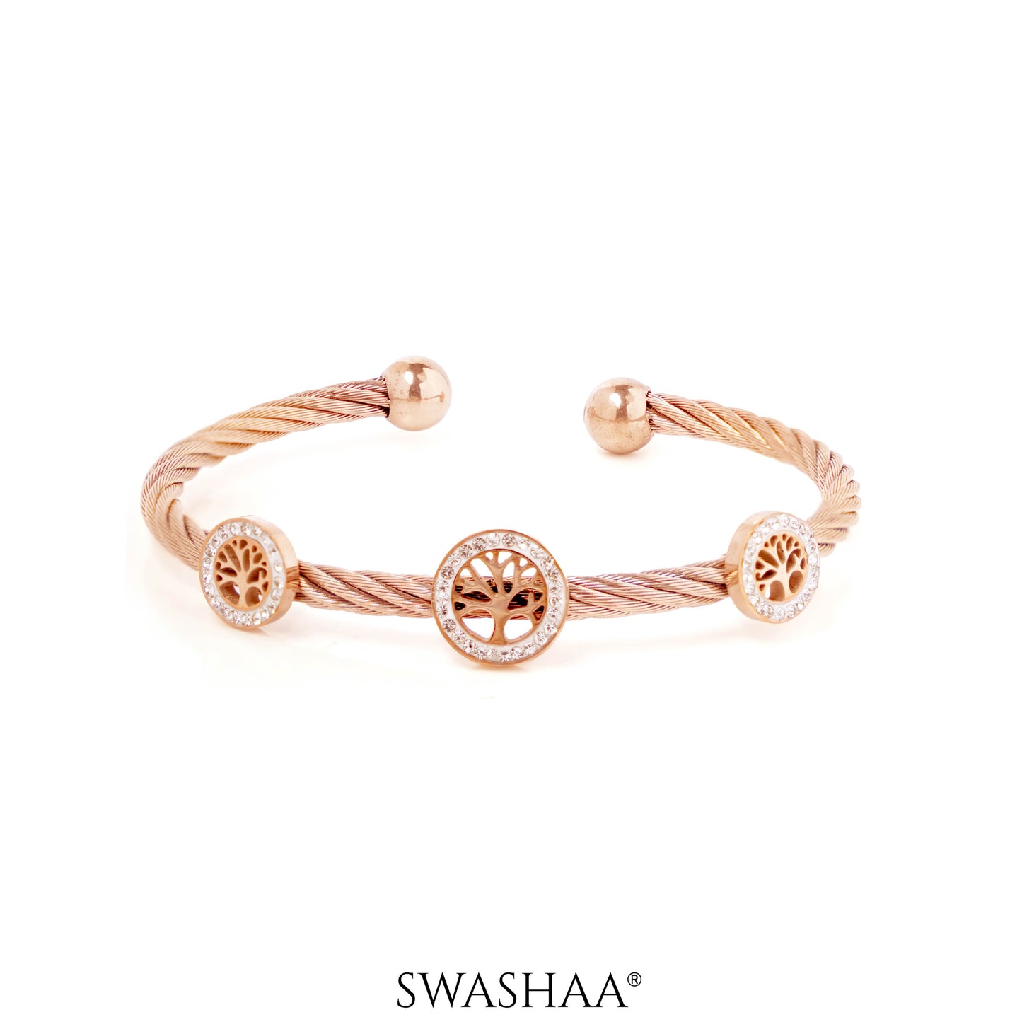 Izalea Lifetree Cuff Rosegold Plated Bracelet