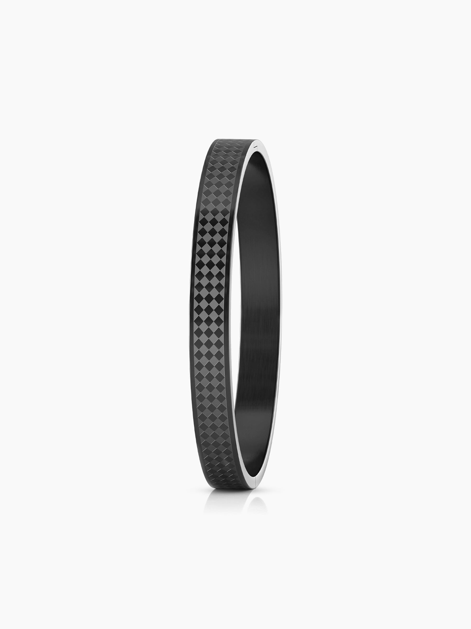 Jaden Grid Texture Black Men's Kada