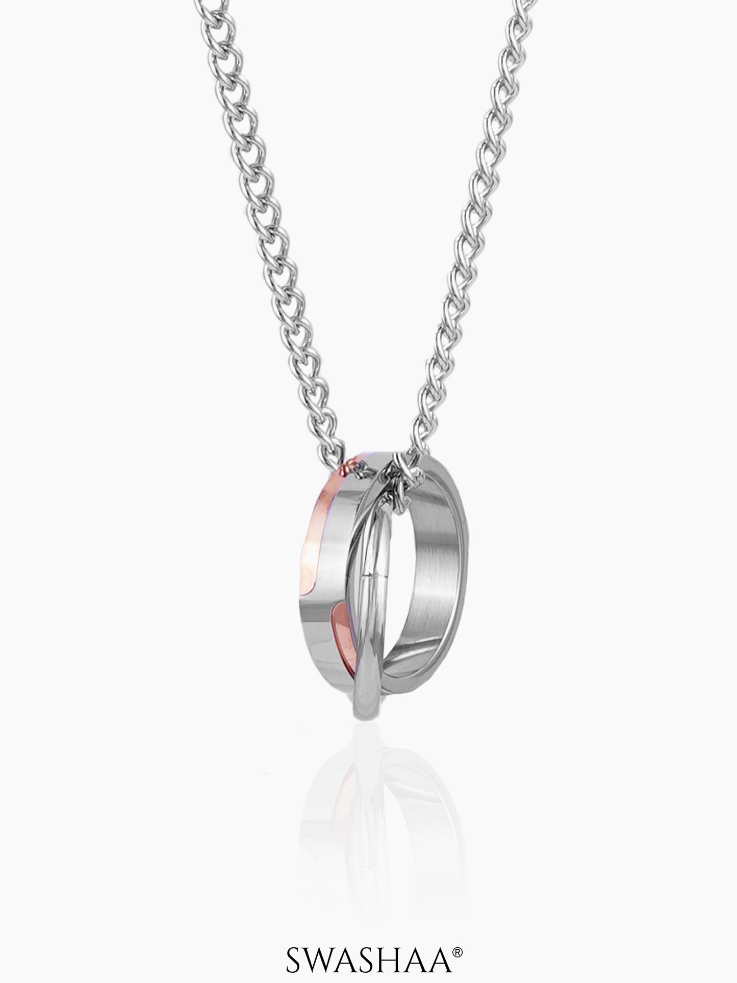 Jan Twin Ring Silver Men's Chain Pendant