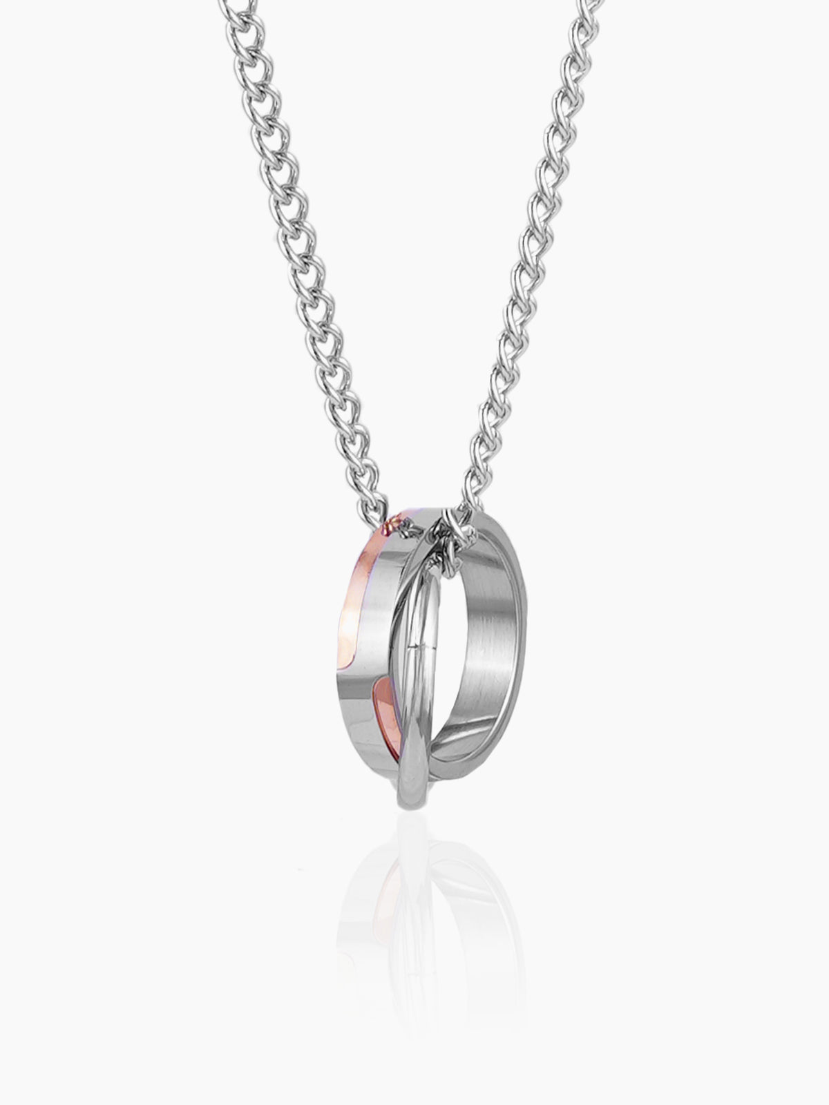 Jan Twin Ring Silver Men's Chain Pendant