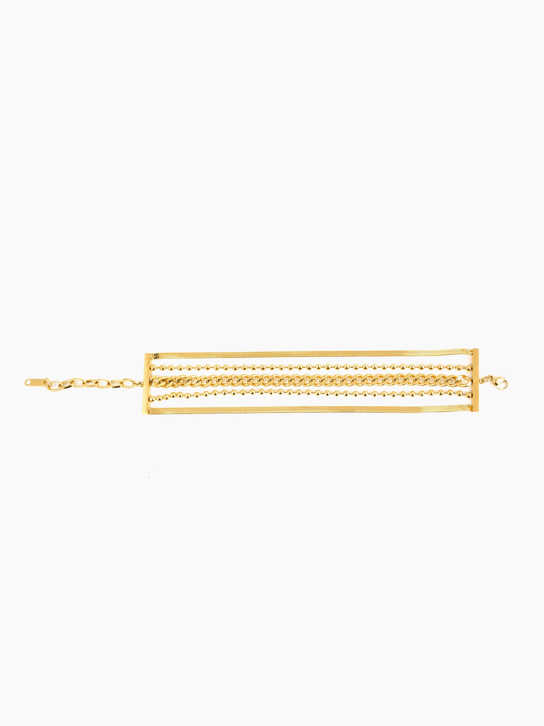 Janet Layered 18K Gold Plated Loose Snake Connel Chain Bracelet