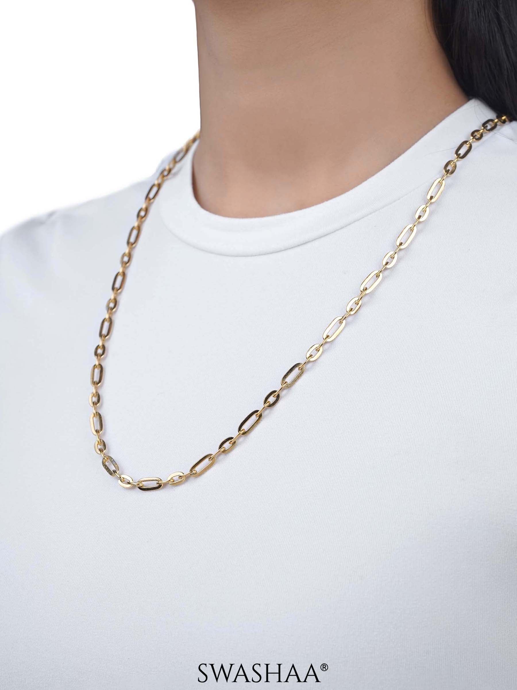 January Paperclip Links 18K Gold Plated Chain