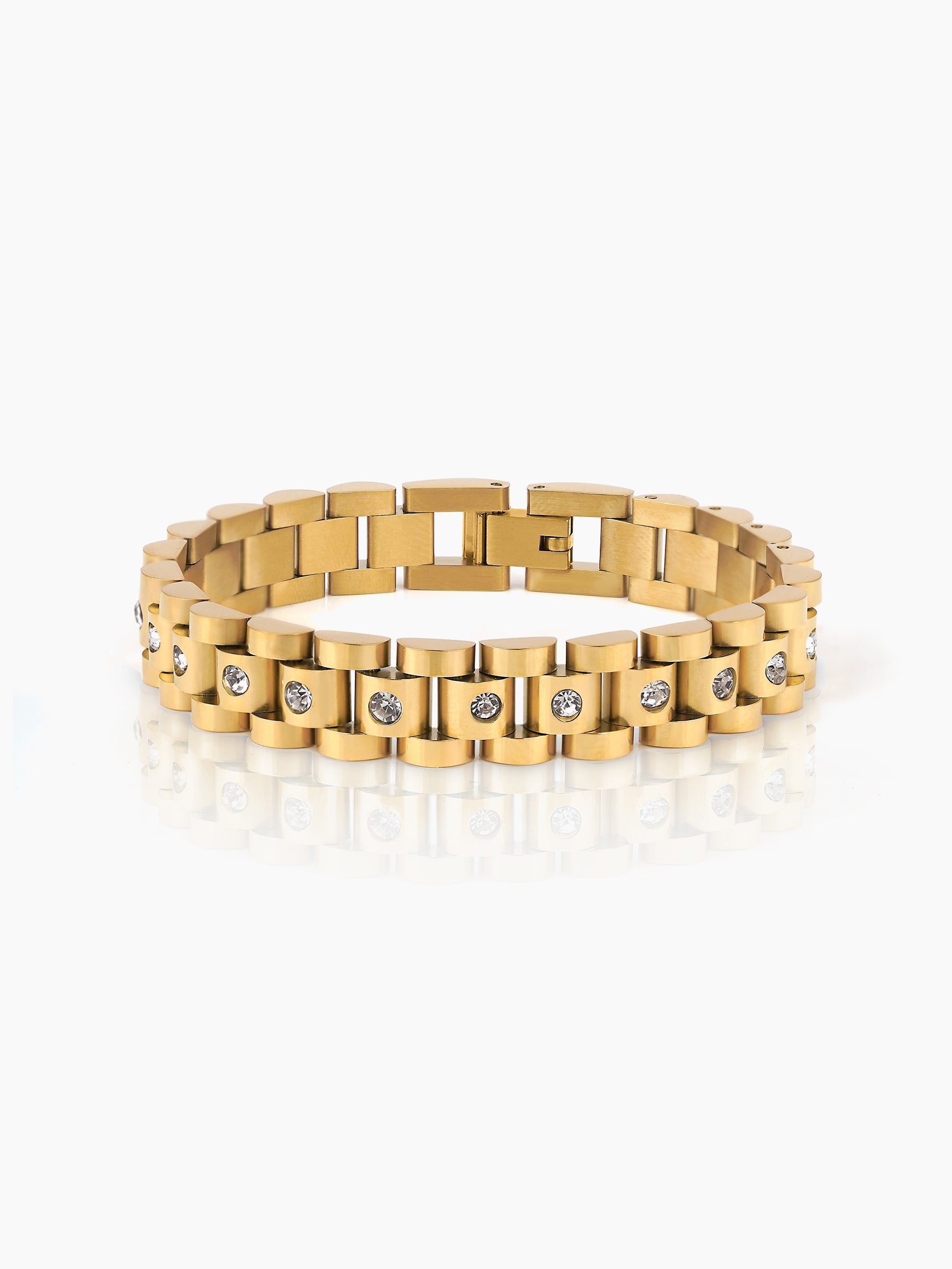 Jenelina Diamond Link 18K Gold Plated Women's Watch Belt Loose Bracelet