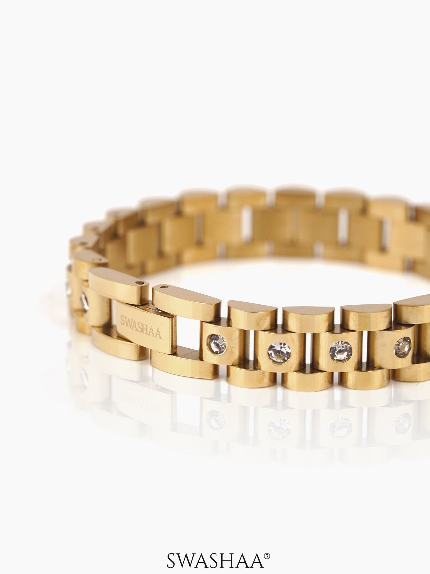 Jenelina Diamond Link 18K Gold Plated Women's Watch Belt Loose Bracelet