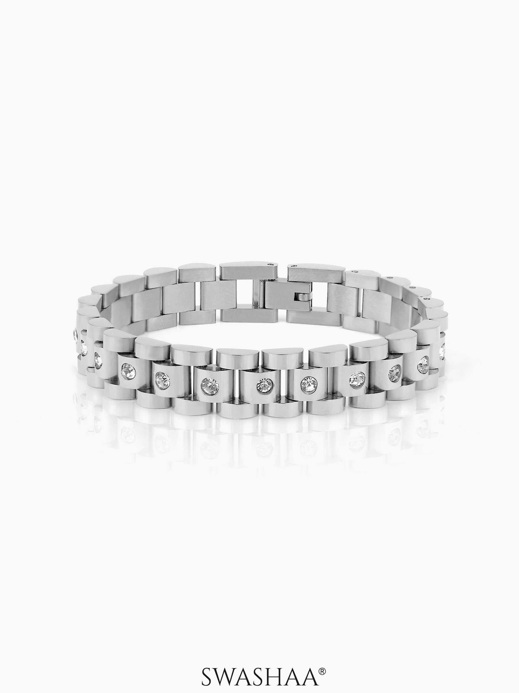 Jenelina Diamond Link Silver Women's Watch Belt Loose Bracelet