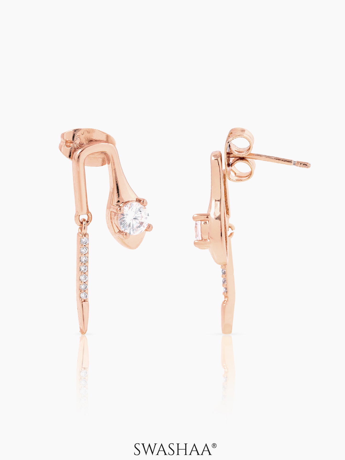 Juluis Rosegold Plated Drop Earrings