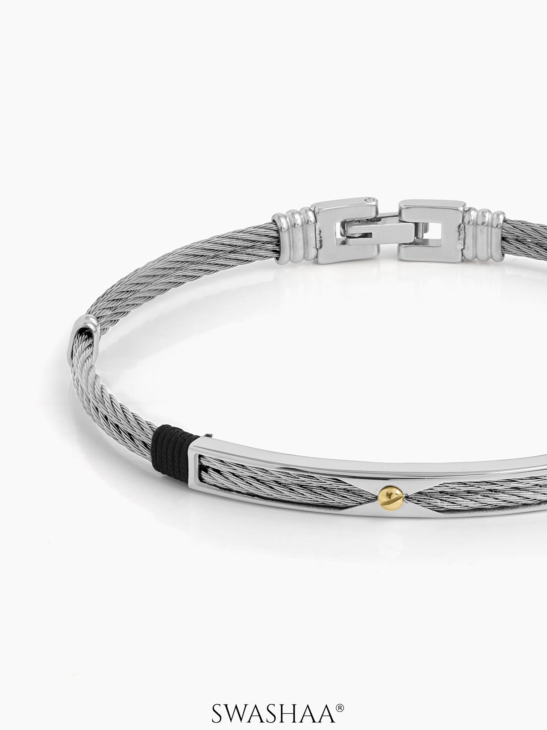 Kaelen Twin Silver Wired Men's Bracelet