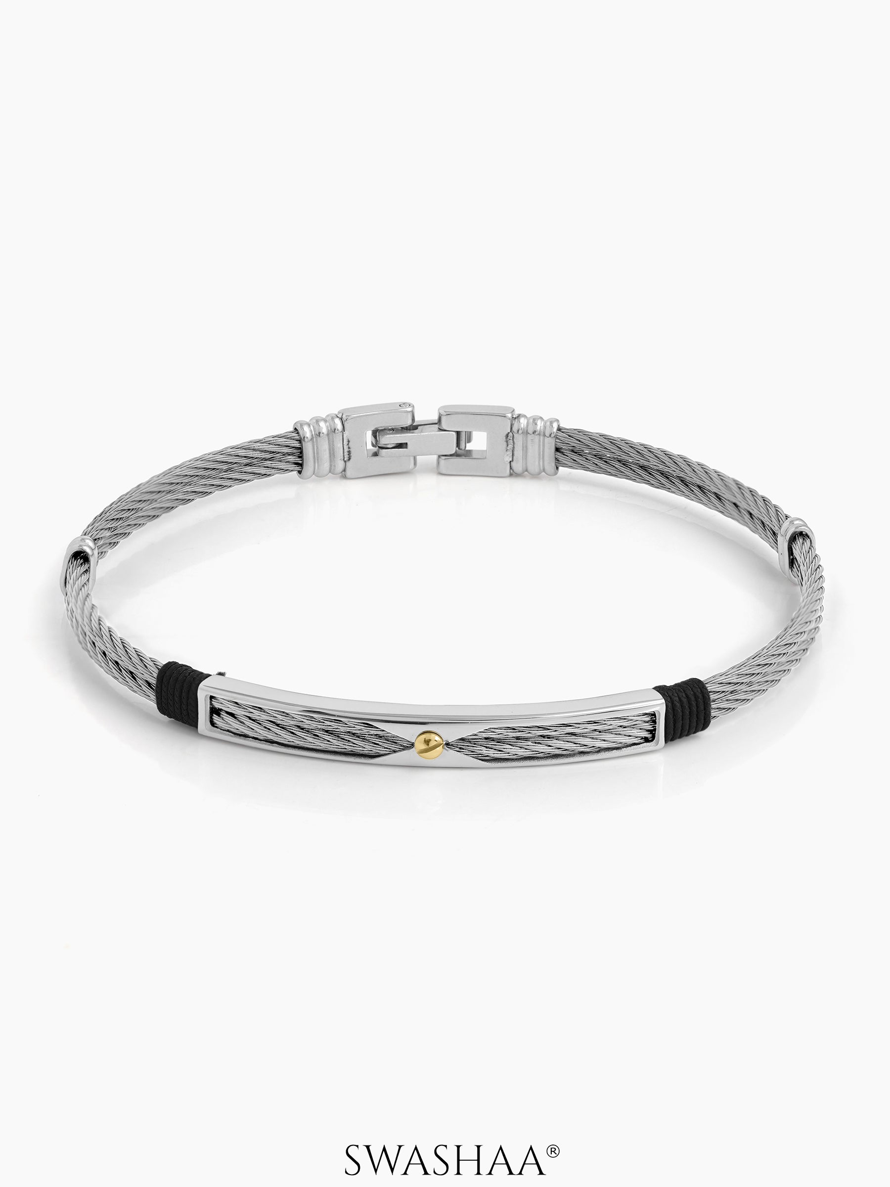 Kaelen Twin Silver Wired Men's Bracelet