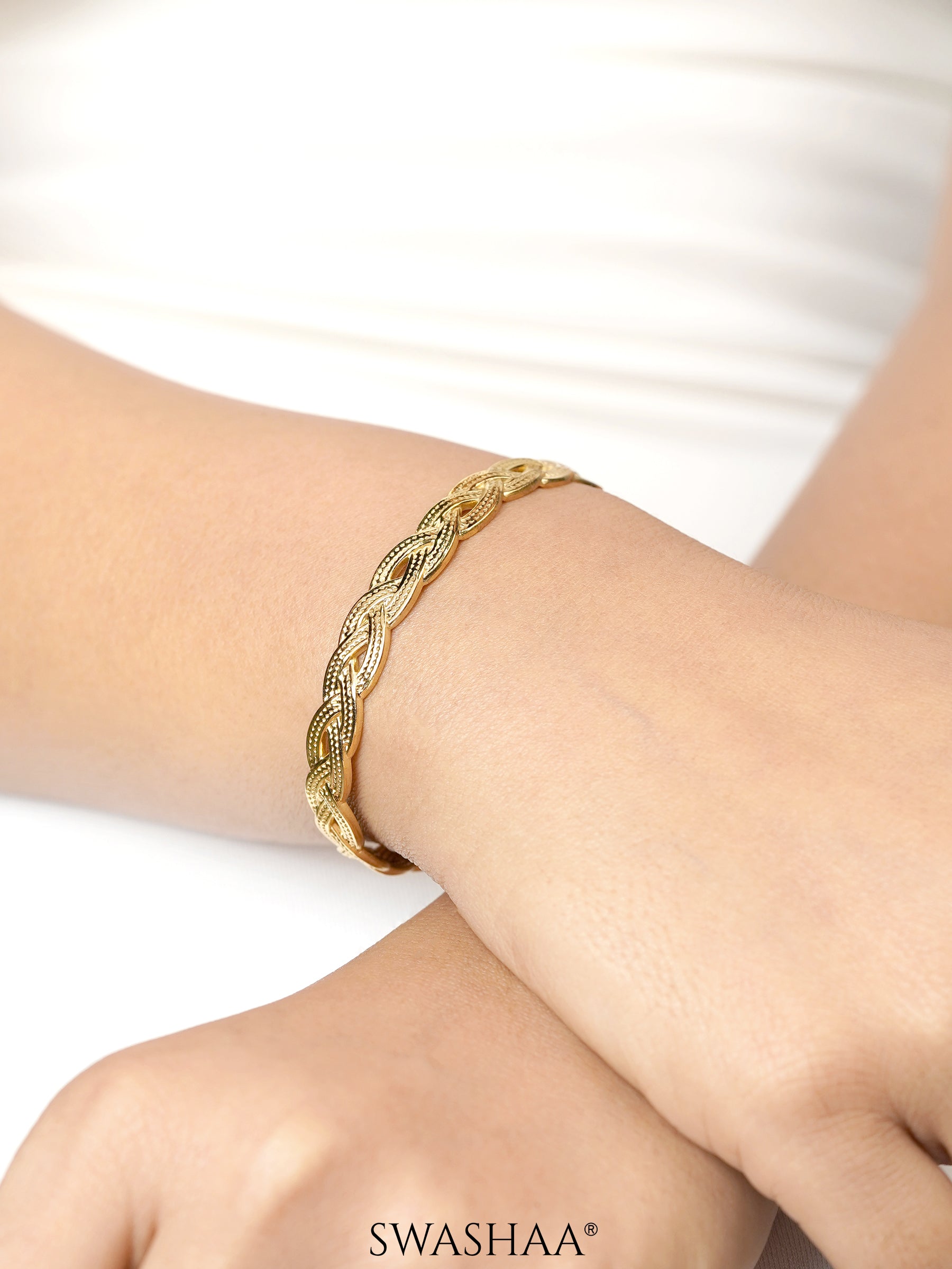 Kanksha Twisted 18K Gold Plated Cuff Bracelet